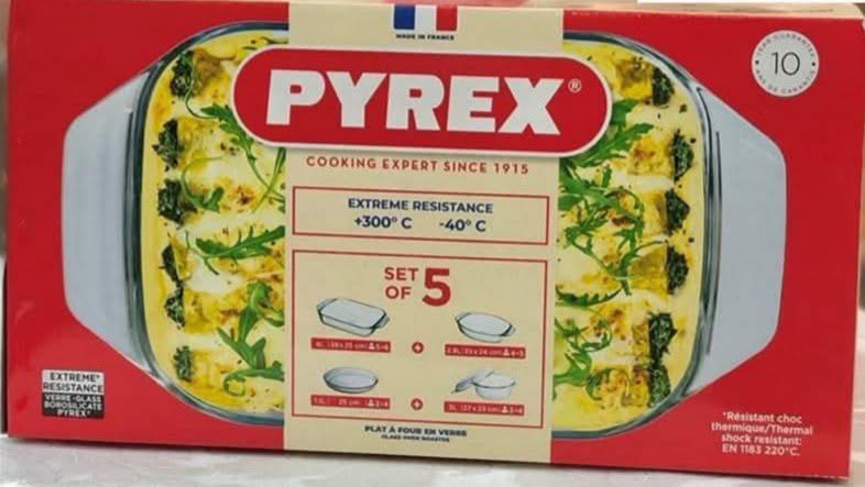طقم بايركس حراري 5 قطع – صناعة فرنسية أصلية (Pyrex)