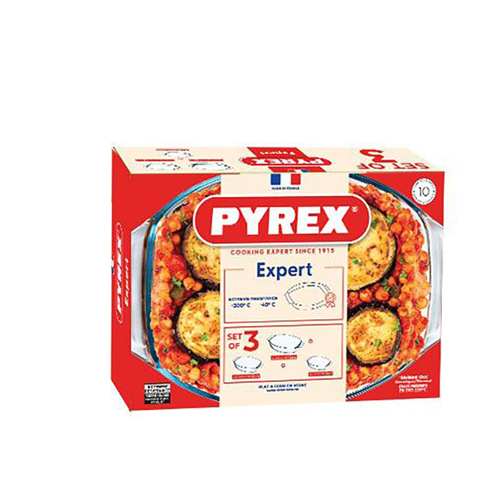 طقم بايركس حراري 3 قطع – صناعة فرنسية أصلية (Pyrex)