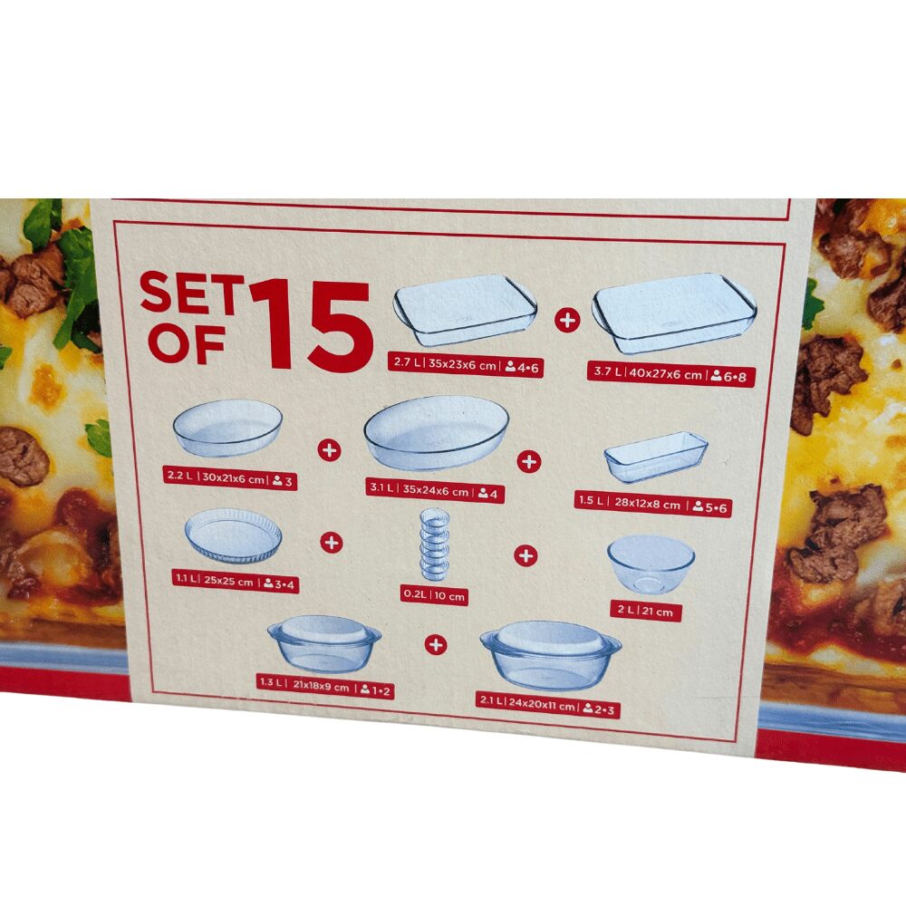 طقم طواجن للفرن 15 قطعه بايركس – Pyrex